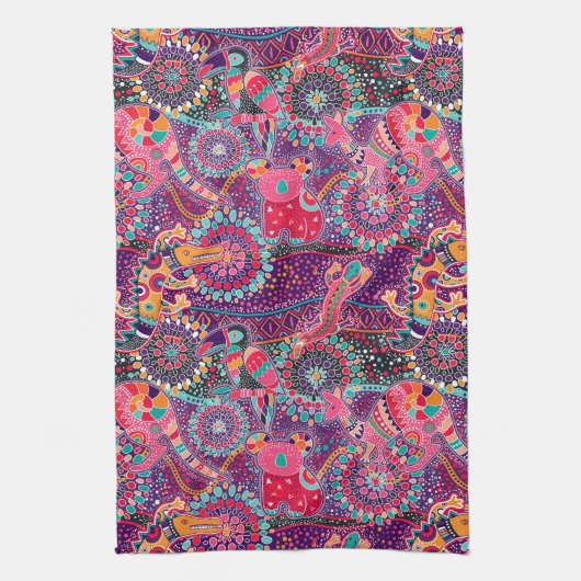 Ethnisches Tiermuster Küchentuch (Vertikal)