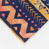 Ethnisches Tribal Watercolor Dunkles Muster Fleecedecke (Ecke)