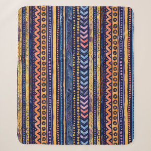 Ethnisches Tribal Watercolor Dunkles Muster Sherpadecke