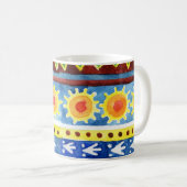 Ethnisches Wasserfarbmuster mit Handfarbe Kaffeetasse (VorderseiteRechts)