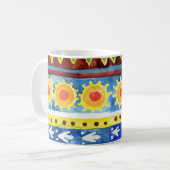 Ethnisches Wasserfarbmuster mit Handfarbe Kaffeetasse (Vorderseite Links)