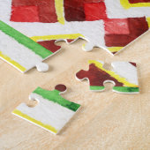 Ethnisches Wasserfarbmuster mit Handfarbe Puzzle (Seite)