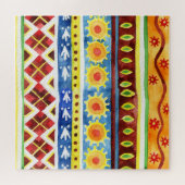 Ethnisches Wasserfarbmuster mit Handfarbe Puzzle (Horizontal)