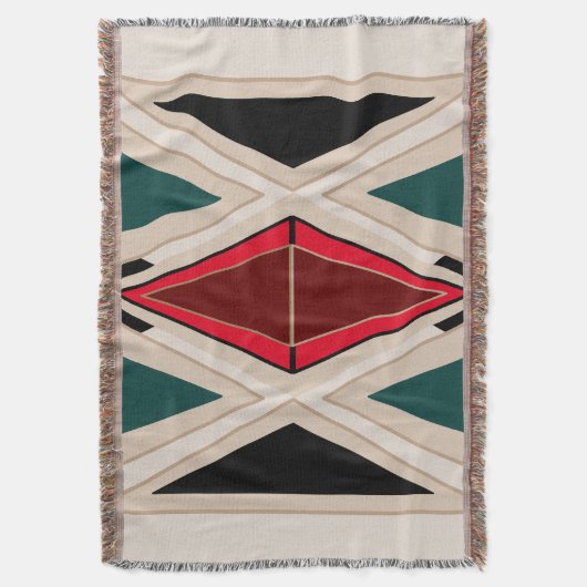 Ethno-Beige Tagesdecke Boho Fransen Decke (Vorderseite Vertikal)