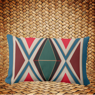 Ethno-Blau Outdoor Kissen Boho wetterfest