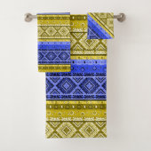 Ethno boho, Stammethno, traditioneller Zierbaum Badhandtuch Set (Insitu)