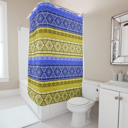 Ethno boho, Stammethno, traditioneller Zierbaum Duschvorhang (Beispiel)