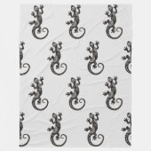 Ethno Gecko mit Spiralen und Punkten 1 Fleecedecke (Vorderseite)