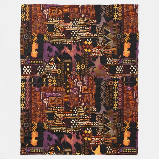 Ethno-jazz Fleece Blanket, groß (Vorderseite)
