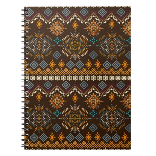Ethno-nahtloses Muster. Ethnischer Boho-Ornament. Notizblock (Vorderseite)