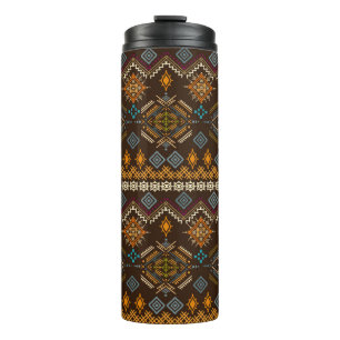 Ethno-nahtloses Muster. Ethnischer Boho-Ornament. Thermosbecher