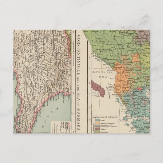 Ethnog Balkan Halbinsel, Konstantinopel Postkarte (Vorderseite)