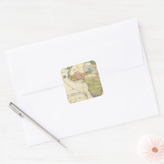 Ethnografische Karte Afrikas Quadratischer Aufkleber (Umschlag)