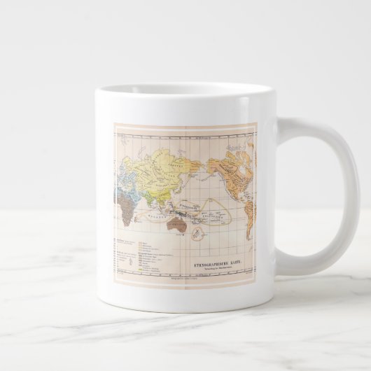 Ethnografische Karte der Welt Jumbo-Tasse (Rechts)