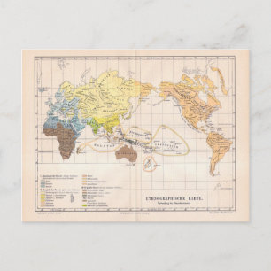 Ethnografische Weltkarte Postkarte