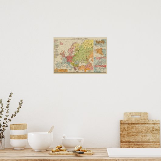 Ethnografisches Europa Poster (Küche)
