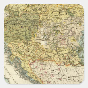 Ethnographie-Karte von Europa Quadratischer Aufkleber