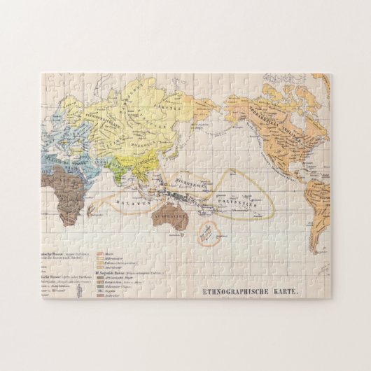 Ethnographische Karte der Welt Puzzle (Horizontal)
