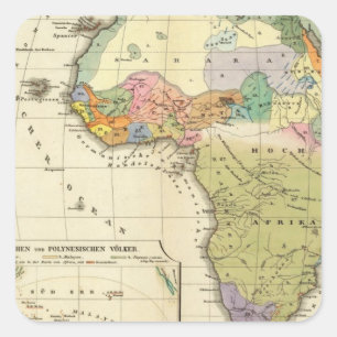 Ethnographische Karte von Afrika Quadratischer Aufkleber