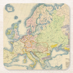 Ethnographische Karte von Europa Rechteckiger Pappuntersetzer