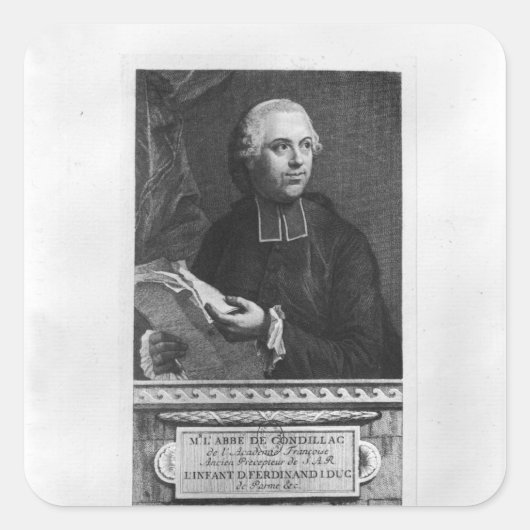 Etienne Bonnot de Condillac Quadratischer Aufkleber (Vorderseite)