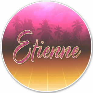 Etienne Vorname Name golden pink Aufkleber Sticker