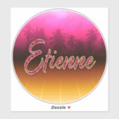 Etienne Vorname Name golden pink Aufkleber Sticker (Blatt)