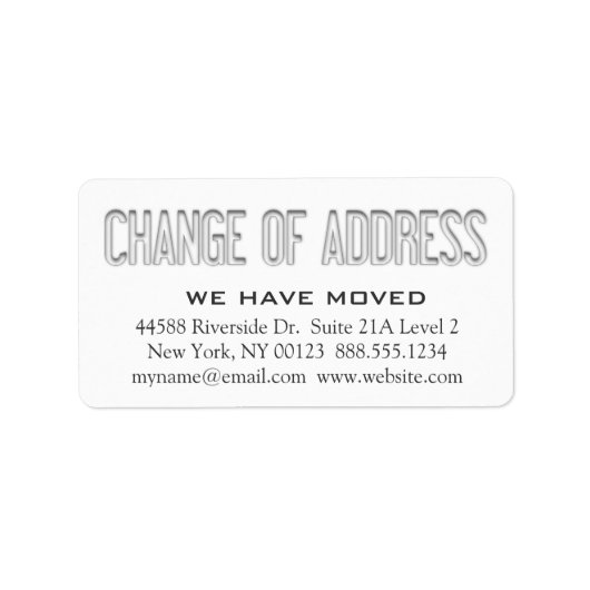 Etikett "Adressänderung" Adressaufkleber (Vorne)