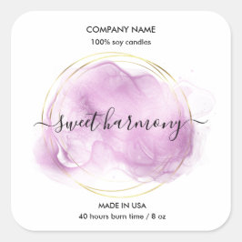 Etikett auf dem Etikett der Kerze lila Etikett Quadratischer Aufkleber