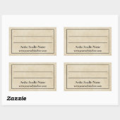 Etikett auf der Rückseite des Kunstwerks Rechteckiger Aufkleber (Blatt)