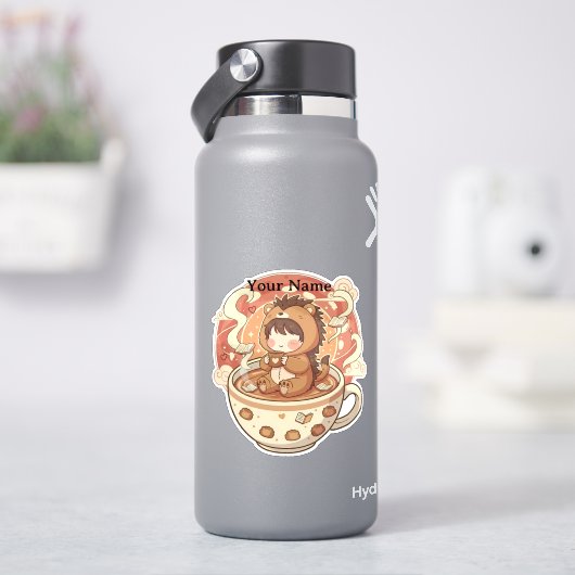 Etikett Aufkleber Igel Schule Eigenname (HydroFlask)