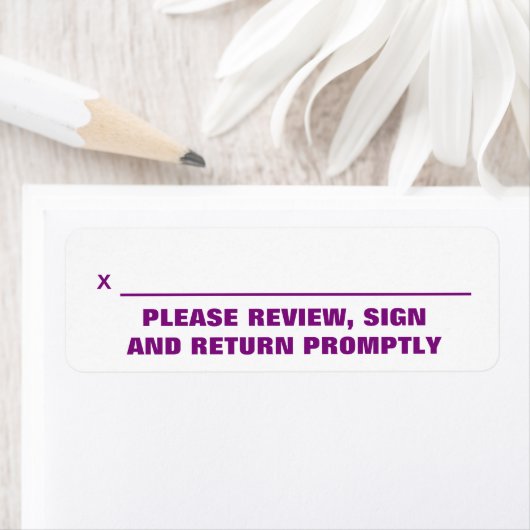 Etikett "BITTE ÜBERPRÜFEN, UNTERZEICHNEN UND SCHNE (Insitu)