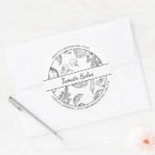 Etikett "Black & White Sketch Tomato Salsa" Runder Aufkleber (Umschlag)