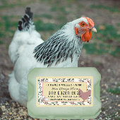 Etikett Botanisch mit Hen und Eiern 