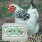 Etikett Botanisch mit Hen und Eiern