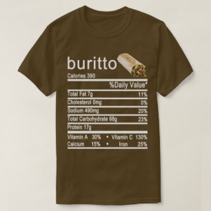 Etikett "buritto Nutrition Facts" T-Shirt