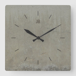ETIKETT CONCRETE SMOOTH | Industrieeinrichtung Quadratische Wanduhr