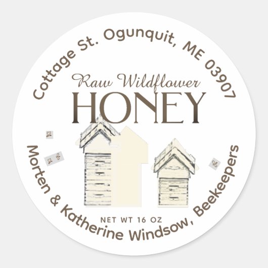 Etikett der Basispalette der Bienenstöcke Runder Aufkleber (Vorderseite)