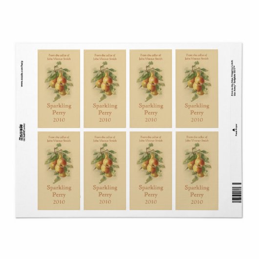 Etikett der Birnflasche (Vorne)