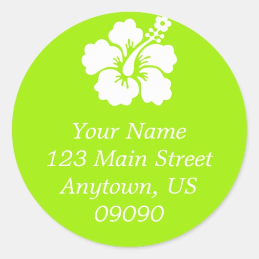 Etikett der Blume-Adresse des einzelnen Hibiskus ( Runder Aufkleber (Vorderseite)