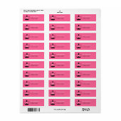 Etikett der Crogram-Rücksendeadresse - Rosa/Schwar (Vorne)
