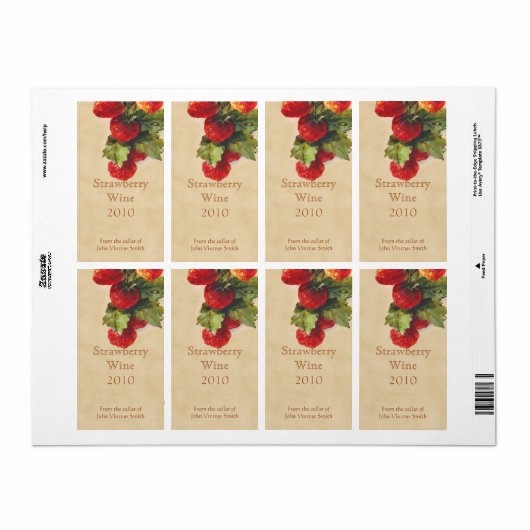 Etikett der Erdbeerflasche (Vorne)