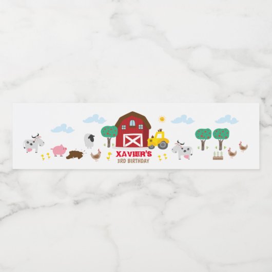 Etikett der Flasche mit Party, Barnyard (Einzelnes Label)