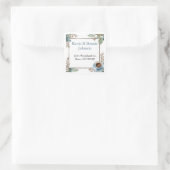 Etikett der floralen Rücksendeadresse des Kaffees  Quadratischer Aufkleber (Tasche)