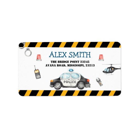 Etikett der Geburtstagsfeier der Kinderpolizei Adressaufkleber (Vorne)