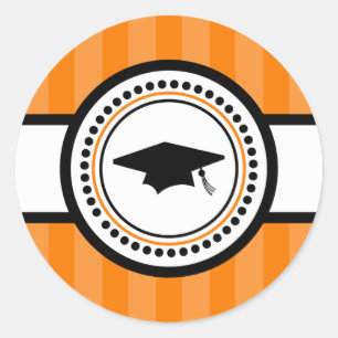 Etikett der Graduationsstreifen (Orange) Runder Aufkleber