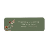 Etikett der Grünen Hochzeitrücksendeadresse (Vorne)