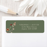 Etikett der Grünen Hochzeitrücksendeadresse<br><div class="desc">Sage Green Wedding Rücksendeadresse Label. Dieses stilvolle und elegante Ehering-Adressetikett besticht durch herrliche,  handbemalte Aquarellfarben,  die in einem hübschen Bouquet angeordnet sind,  das sich ideal für den Frühling,  den Sommer oder für Hochzeiten im Herbst eignet. Finden Sie passende Artikel in der Sage Green Boho Wildblume Wedding Collection.</div>