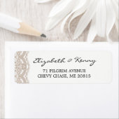 Etikett der hellbraunen Spitzenrücksendeadresse (Insitu)