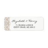 Etikett der hellbraunen Spitzenrücksendeadresse (Vorne)